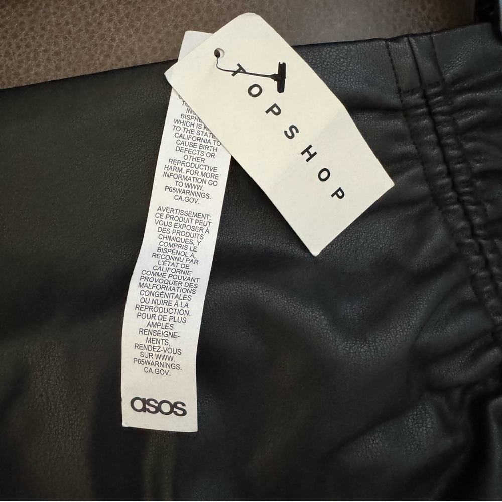 NWT Topshop Curve Ruched Faux Leather Maxi Slit Skirt - Picture 7 of 9